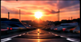 Race track at sunset