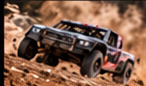 Race truck on desert terrain
